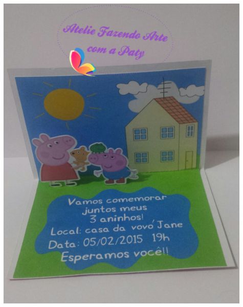 Convite POP UP Peppa